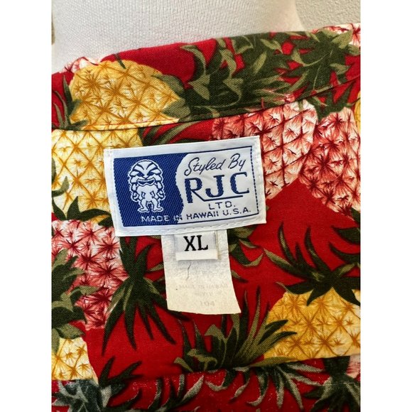 RJC LTD. Made in Hawaii Pineapple Button-up Shirt, Size XL Vintage - Picture 4 of 4